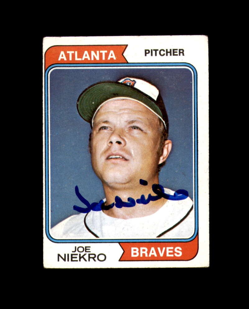 Joe Niekro Signed 1974 Topps Atlanta Braves Autograph