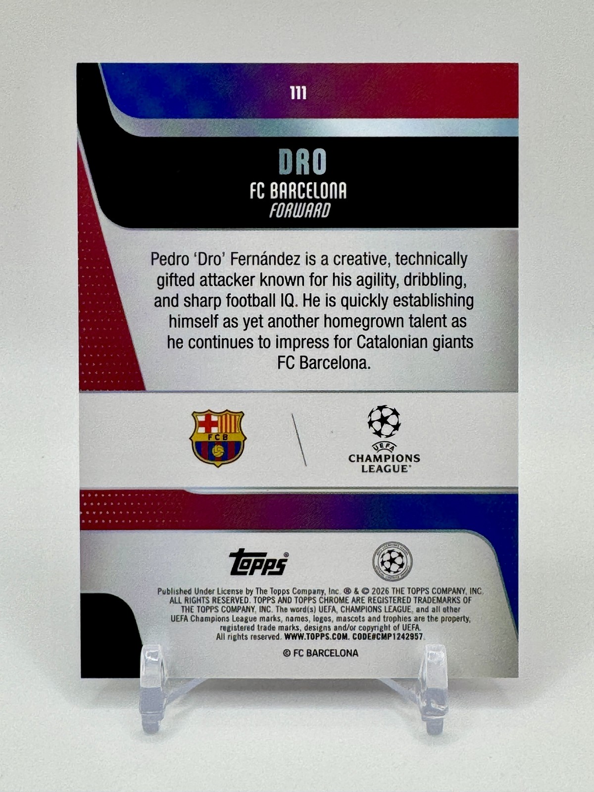 2025-26 Topps Chrome UEFA Club Competitions #111 Dro Pink X-Fractor #/250