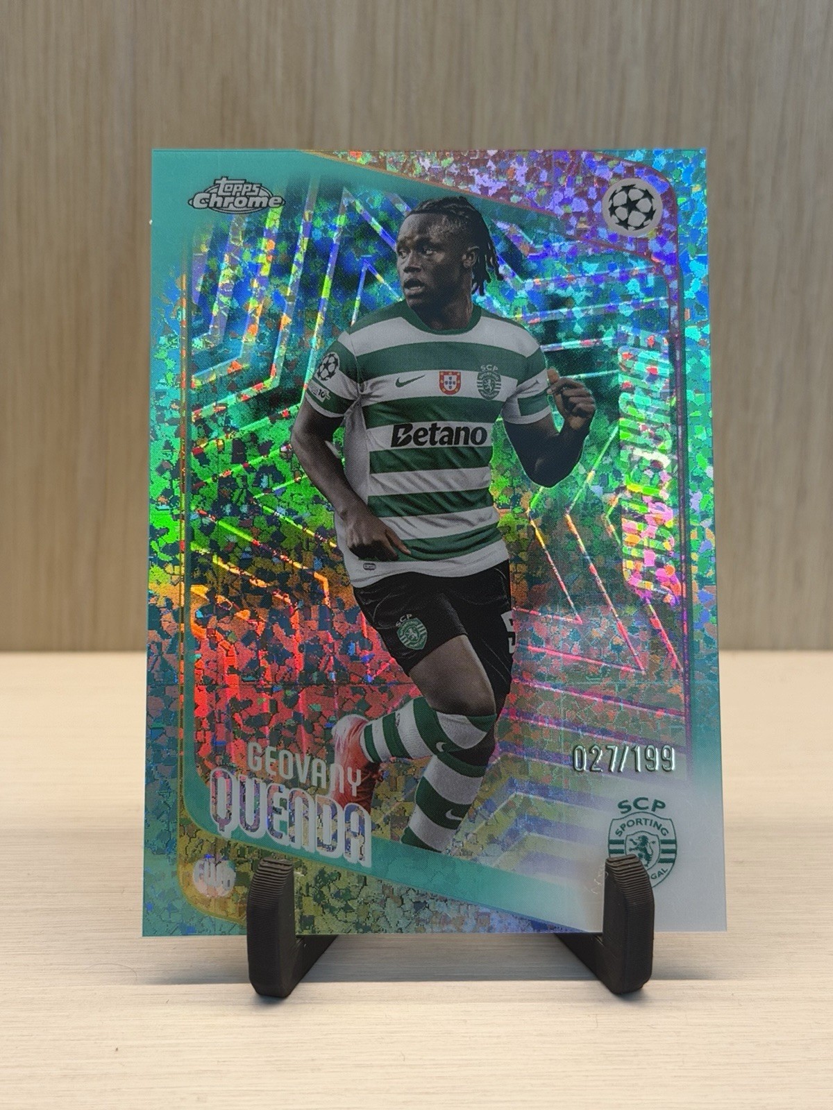 2025-26 Topps Chrome UEFA Club Competition Geovany Quenda Aqua Mini Diamond /199