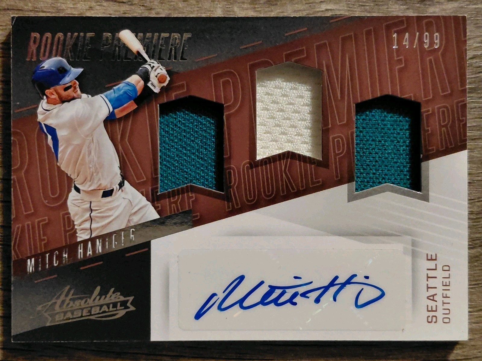 2017 Chronicles Absolute Rookie Premiere Materials Mitch Haniger Patch Auto /99