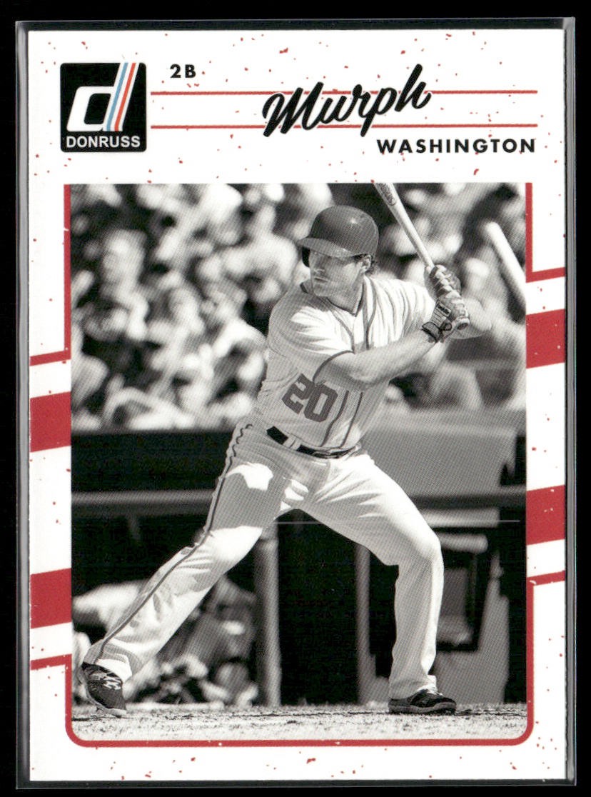 Daniel Murphy 2017 Donruss #173b : “Murph” / Black & White Photo Nationals