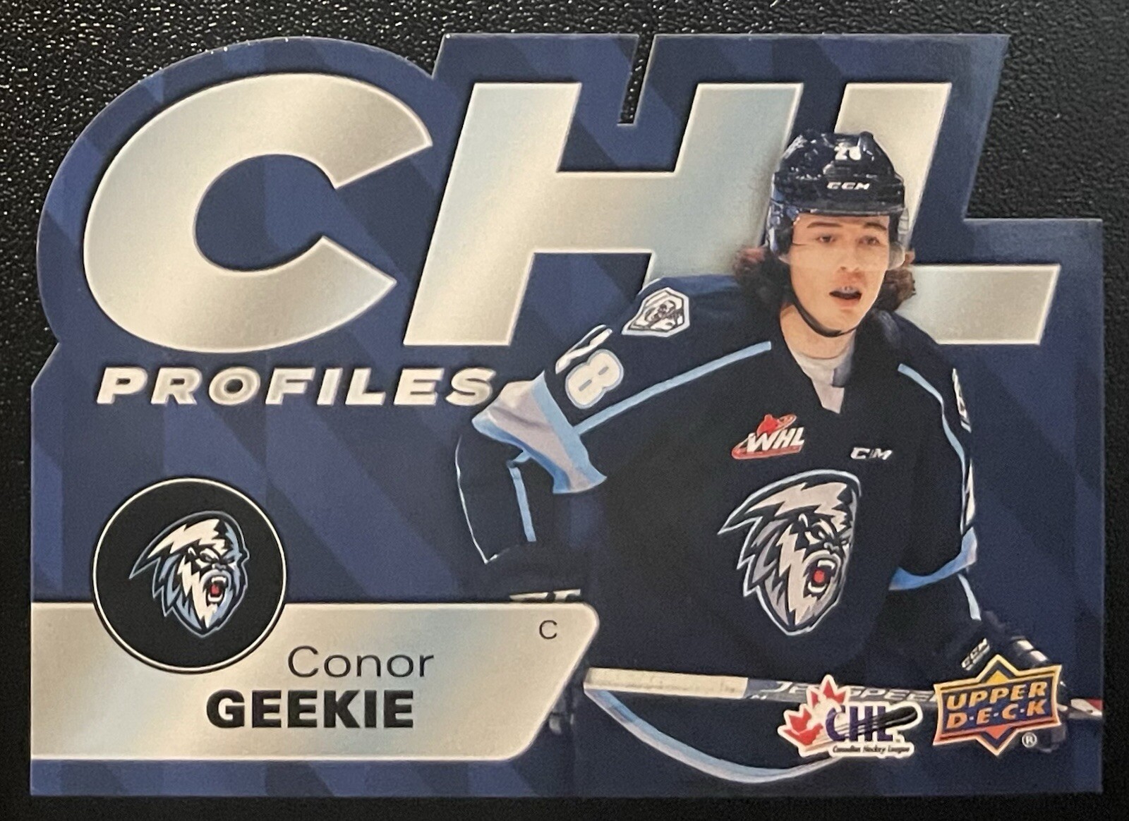 Conor Geekie Rookie 2021-22 Upper Deck CHL Profiles #PR-16 (RC) Tampa Bay