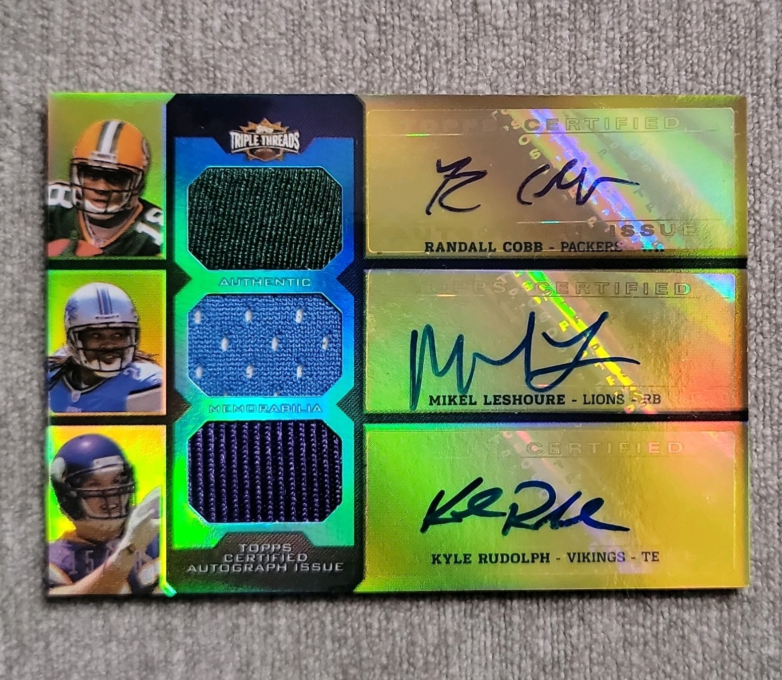 Topps 2011 Triple Threads TTARC-4 Auto Relic Combos Auto Cobb Leshoure Rudolph