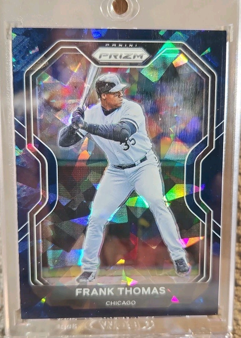 2021 Panini Prizm No.13 Frank Thomas Navy Blue Cracked Ice #5/25 WhiteSox HOF