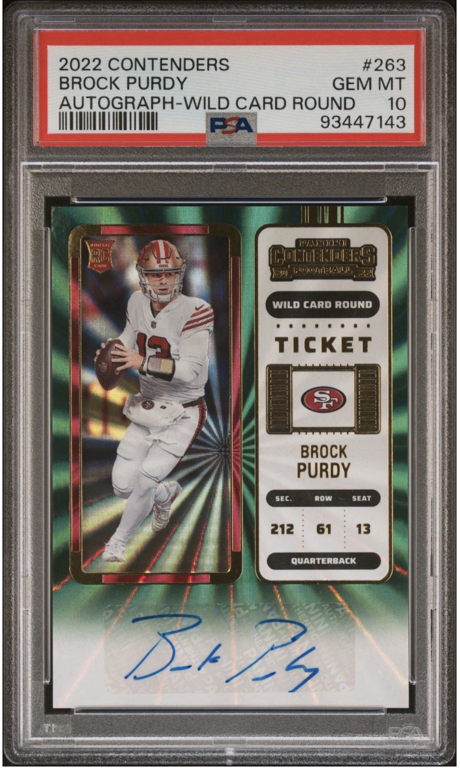 2022 Contenders Brock Purdy Wild Card Auto🚨PSA 10🚨49ers Rookie🚨POP 2 eBay 1/1
