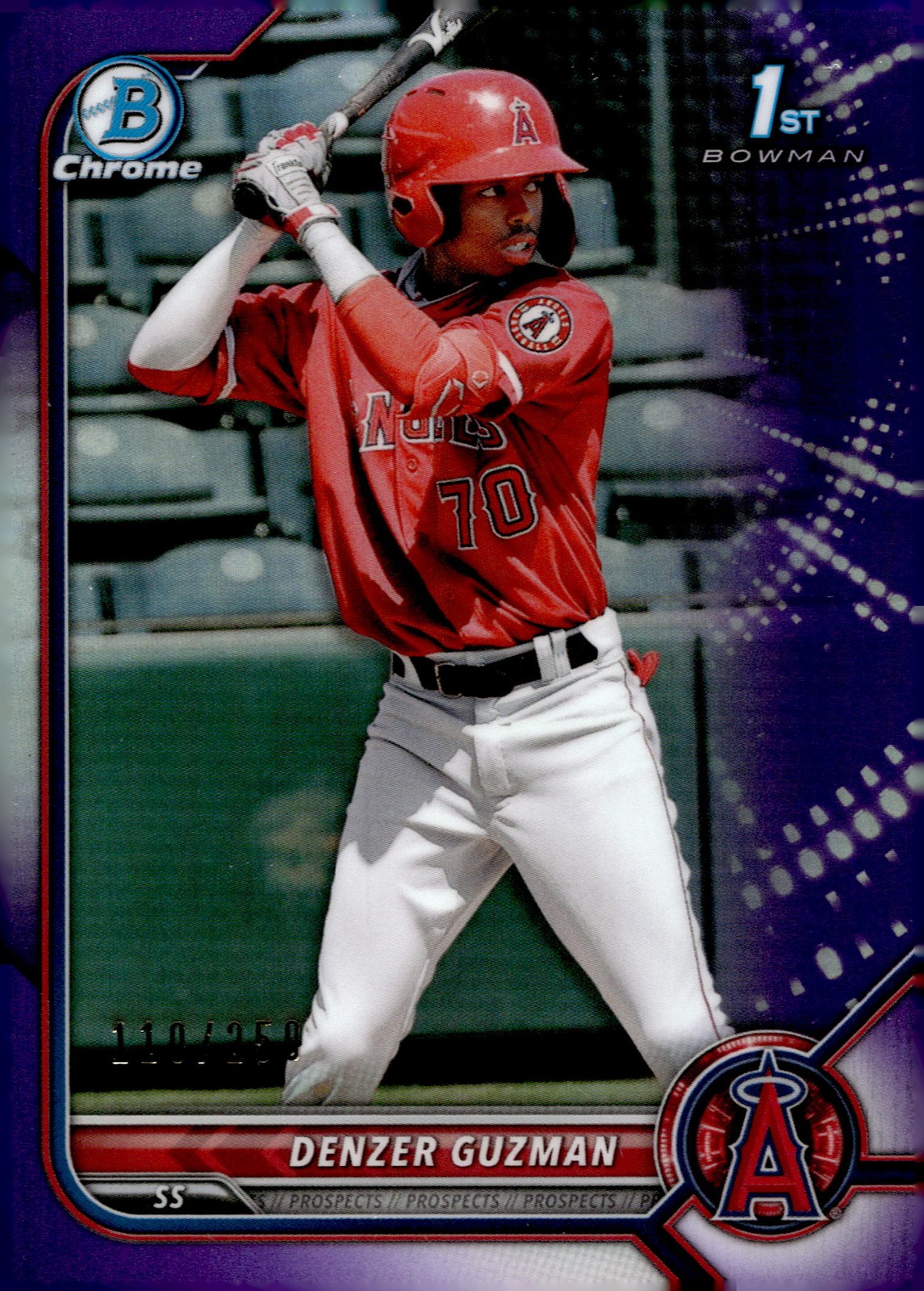 2022 Bowman Chrome #BCP-200 Yeison Morrobel 1st Prospects Purple Refractor #/250