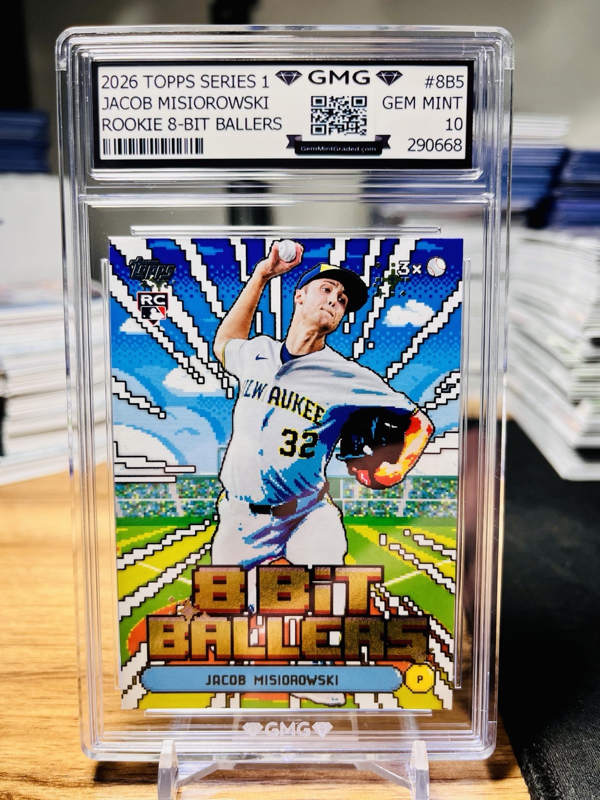 2026 Topps Series 1 Jacob Misiorowski Rookie 8-Bit Ballers GMG Graded 10 Gem RC
