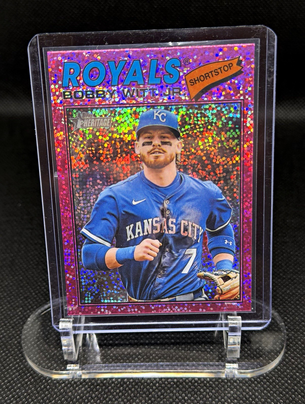 Topps 2026 Heritage Bobby Witt Jr. #160 Purple Sparkle Kansas City Royals