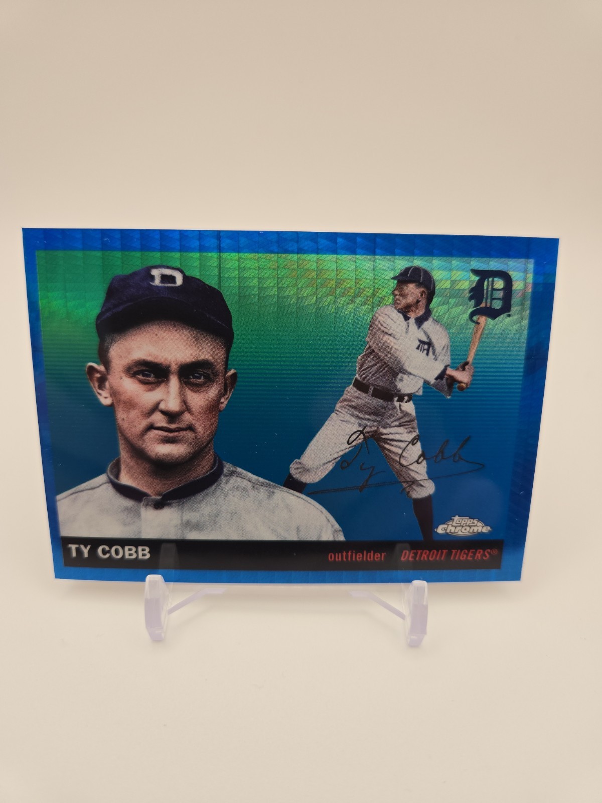 Ty Cobb 2025 Topps Chrome Platinum Anniversary #492 Blue Prism Refractor Tigers