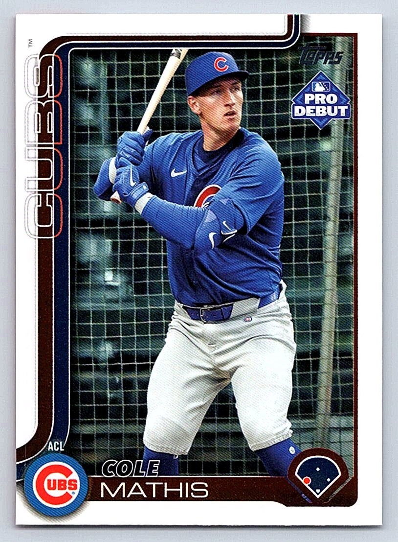 COLE MATHIS CUBS 2025 TOPPS PRO DEBUT #PD-43