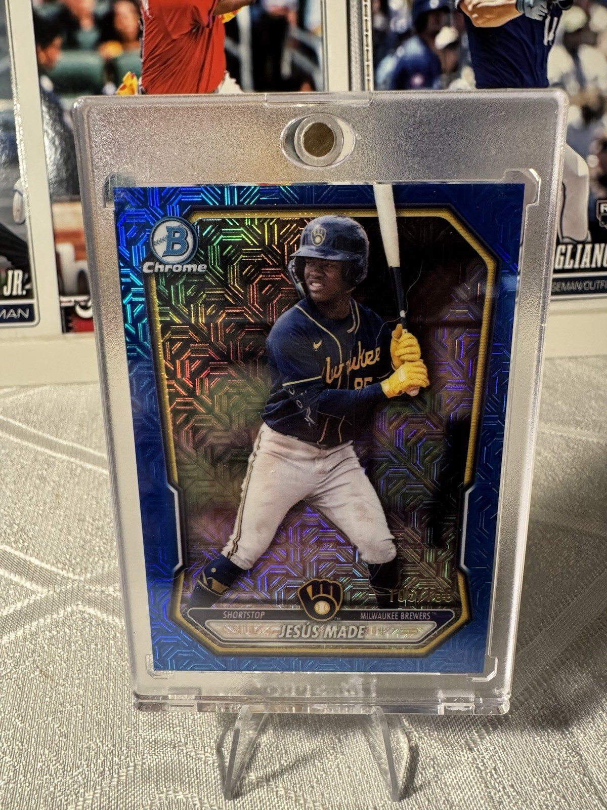 2026 Bowman #BCP-96 Jesus Made Blue Mojo Refractor /150 Milwaukee Brewers