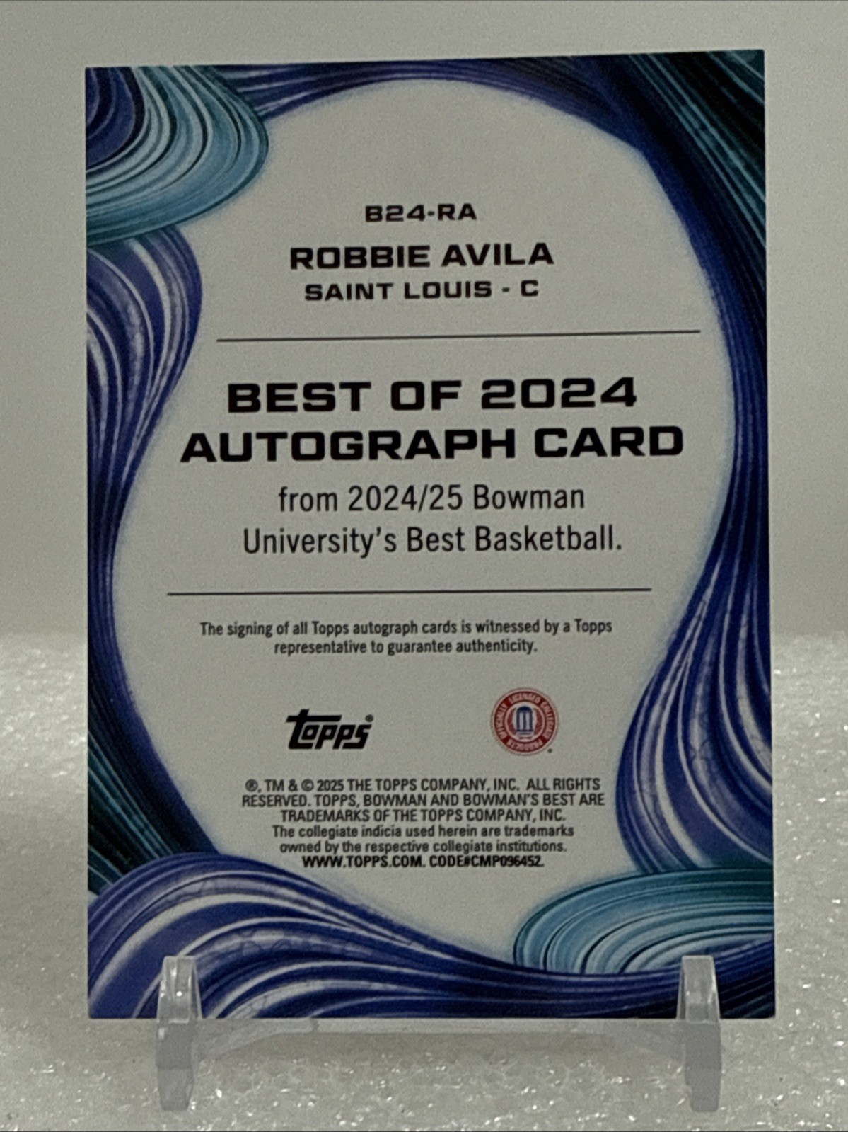 2024-25 Bowman Best U – ORANGE Mini Diamond AUTO – Robbie Avila 7/25