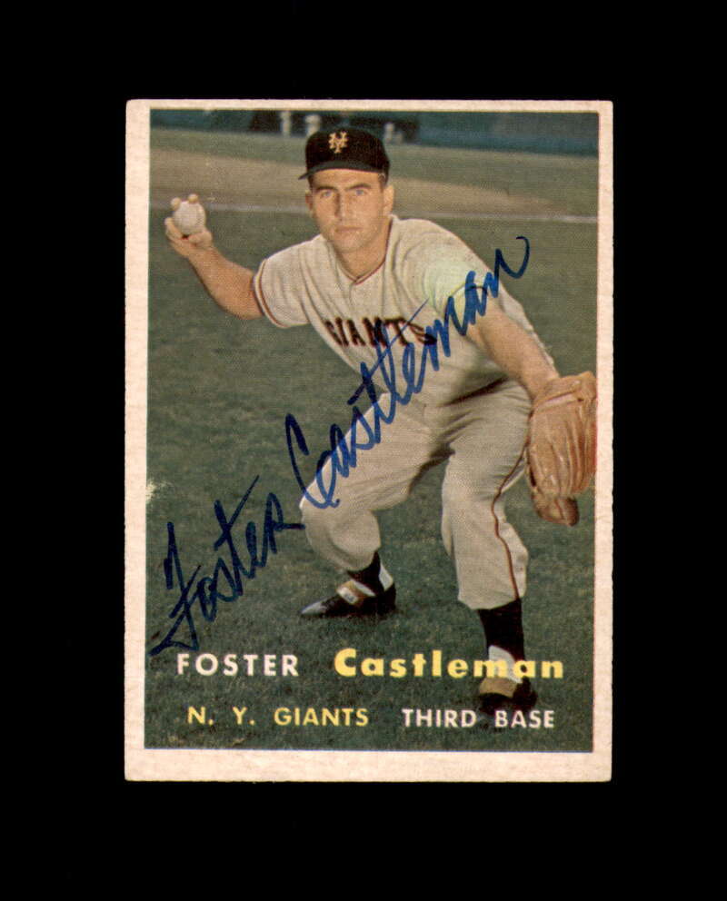 Foster Castleman Signed Original 1957 Topps New York Giants Autograph
