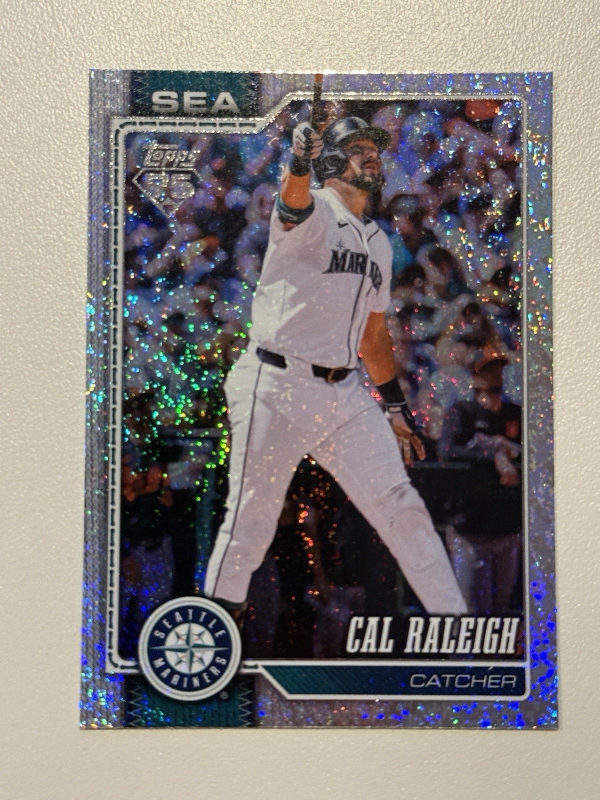 Cal Raleigh 2026 Topps Series 1 Rainbow Sand Glitter Foil Parallel Sea Mariners
