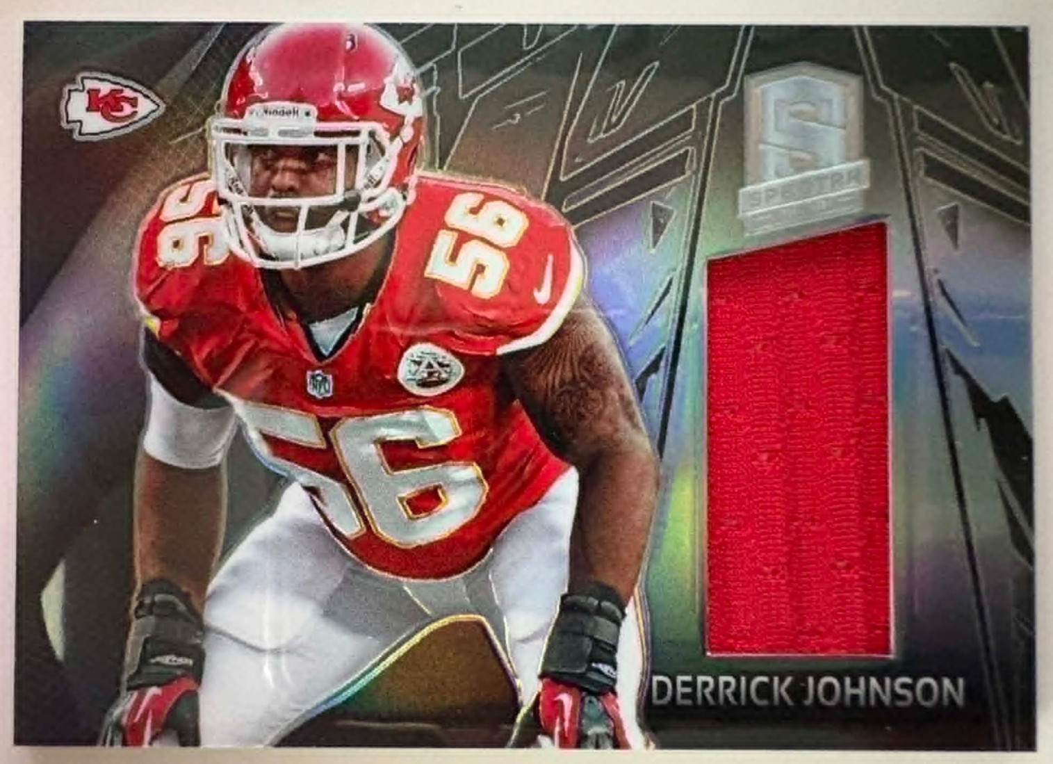 Derrick Johnson 2013 Panini Spectra Materials Jersey Patch #26 /299 KC Chiefs