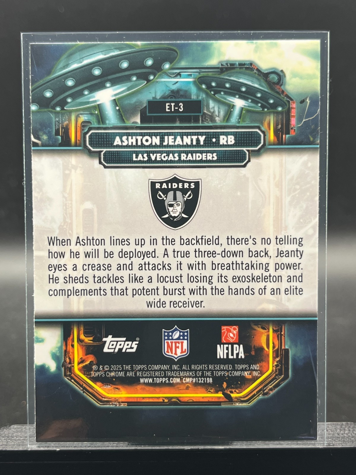 2025 Topps Cosmic Chrome Ashton Jeanty ET-3 RC Extra Terrestrial Refractor