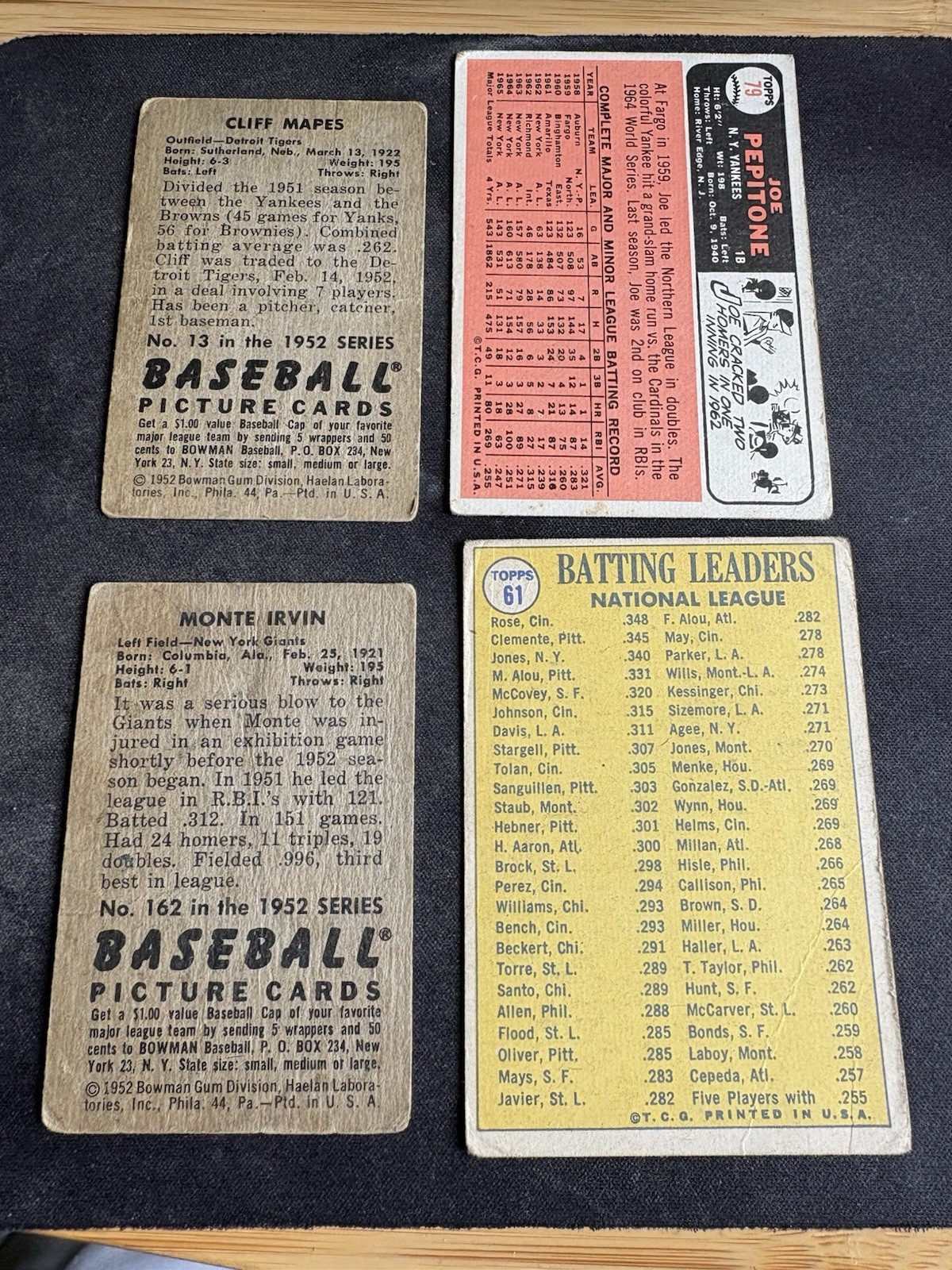 1952 Bowman – Monte Irvin #162 Poor To Good Condition Plus 11 Other Cards