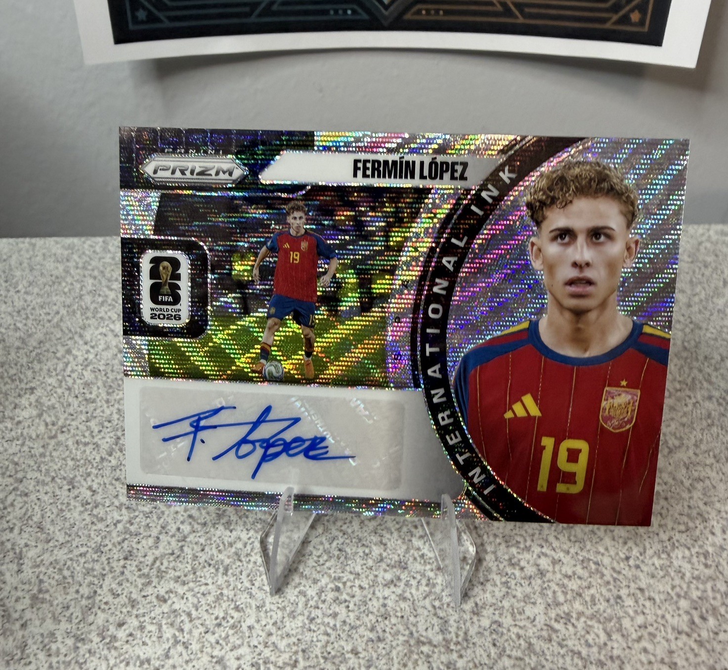 Panini Prizm FIFA World Cup 2026 Fermín López Auto International Ink Spain II-FL