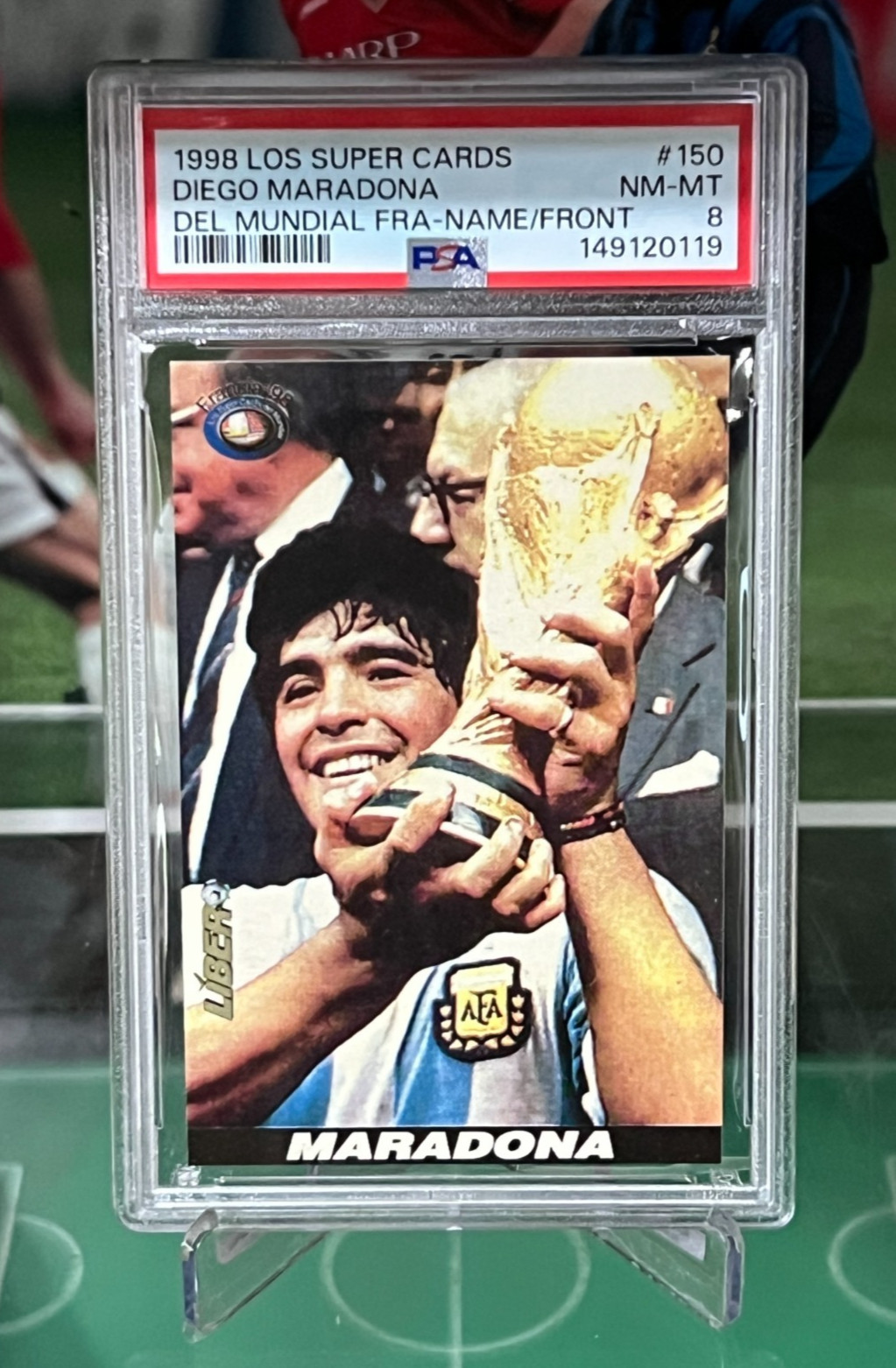 1998 Los Super Card’s del Mundial Francia Diego Maradona #150 PSA 8