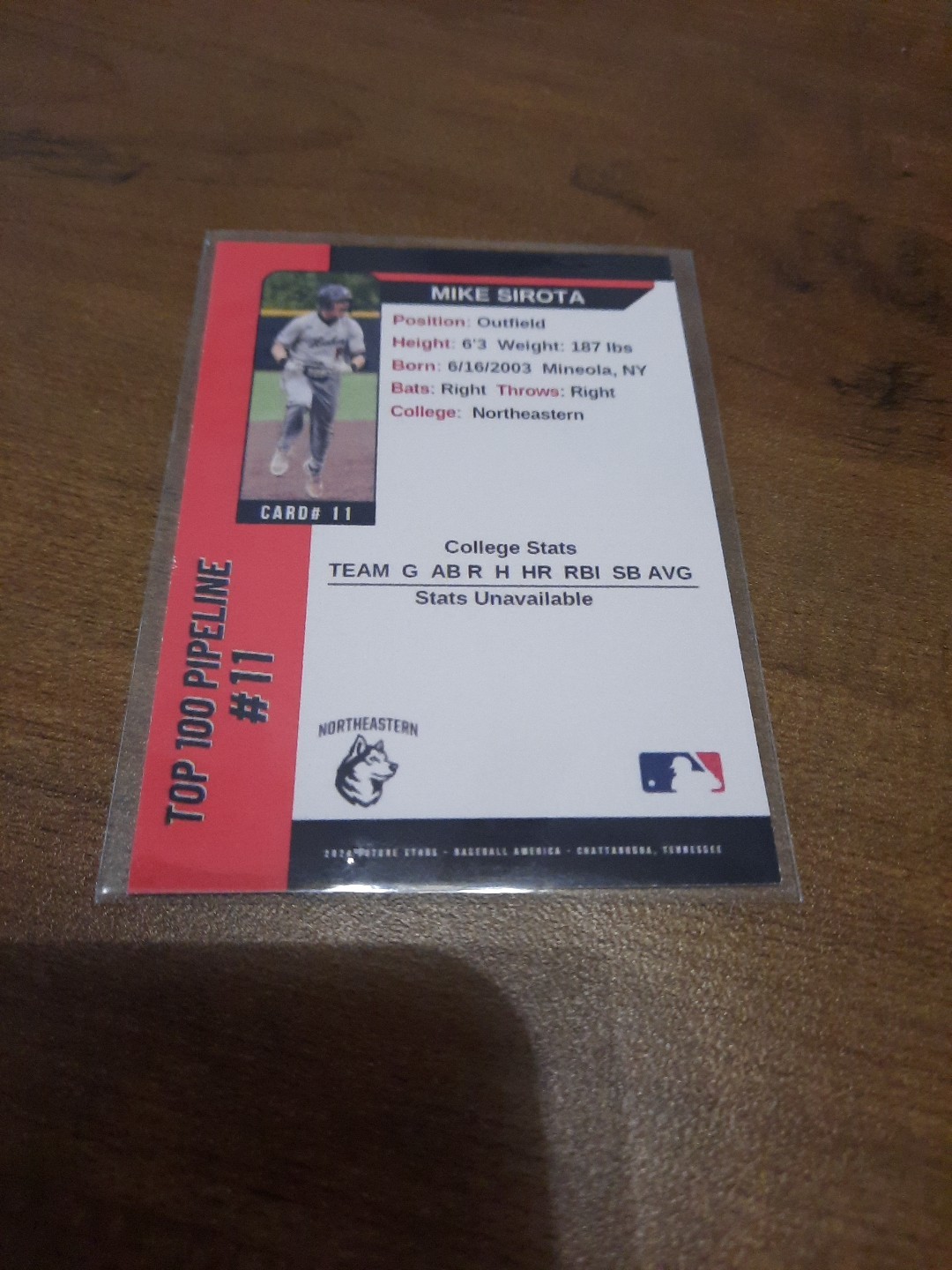 Mike Sirota In Person Signed Autograph LA Dodgers College Card Hot Prospect.