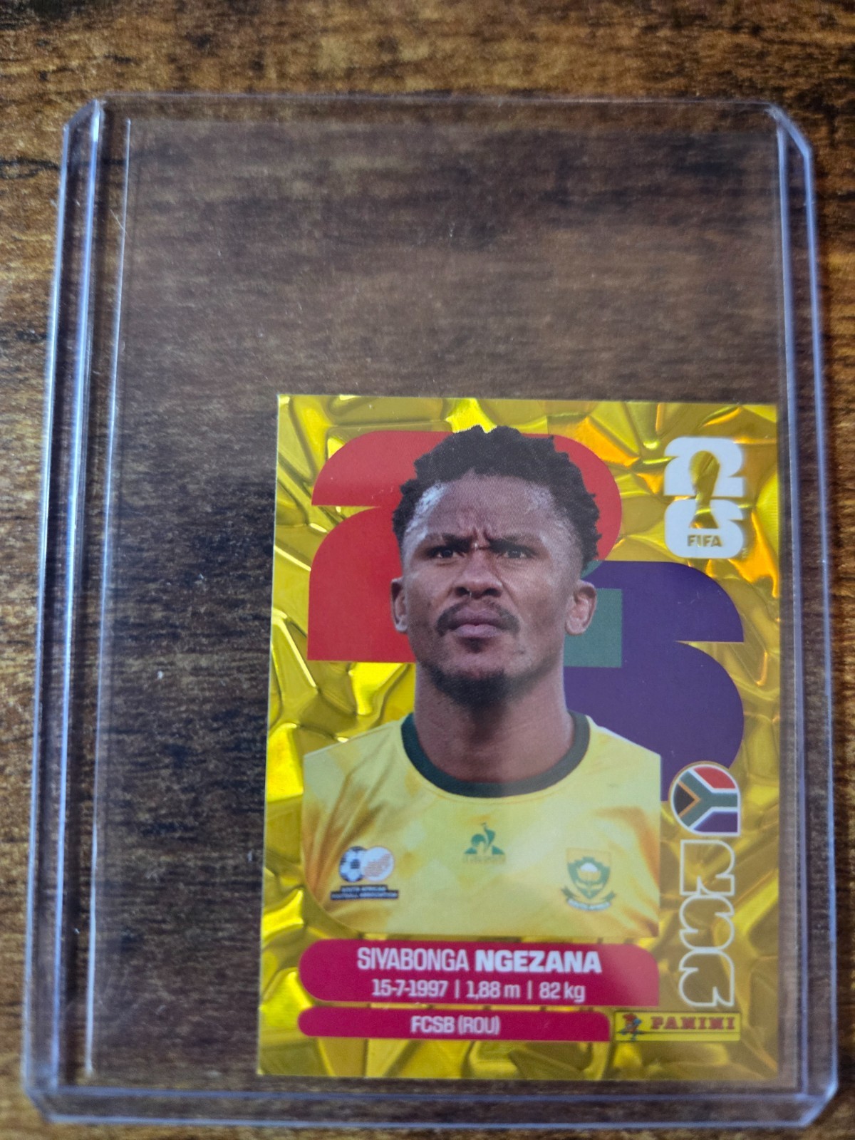 2026 Panini FIFA World Cup Stickers – Sivabonga Ngezana Gold Crumple #RSA 8