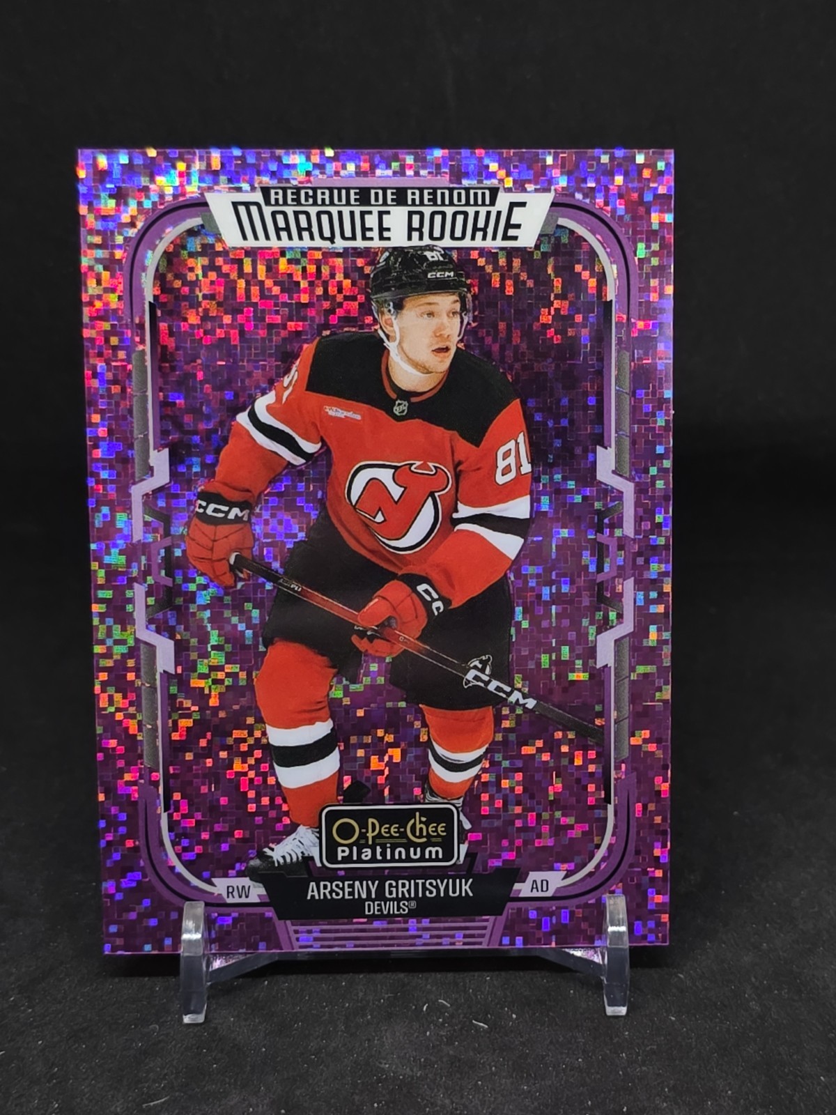 2025-26 O Pee Chee Platinum Violet Pixels Arseny Gritsyuk Rookie 074/299
