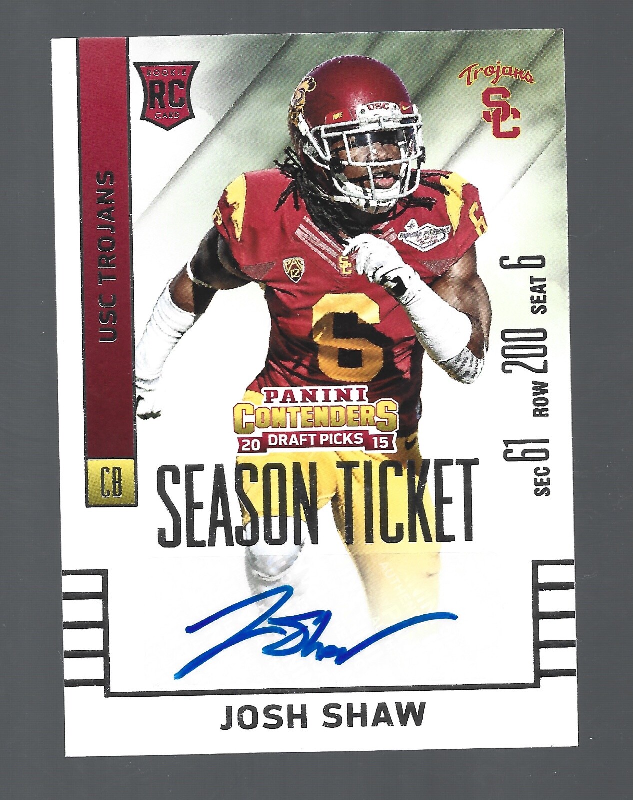 Josh Shaw AUTOGRAPH USC Trojans 2015 Panini Contenders AUTO Football Cincinnati