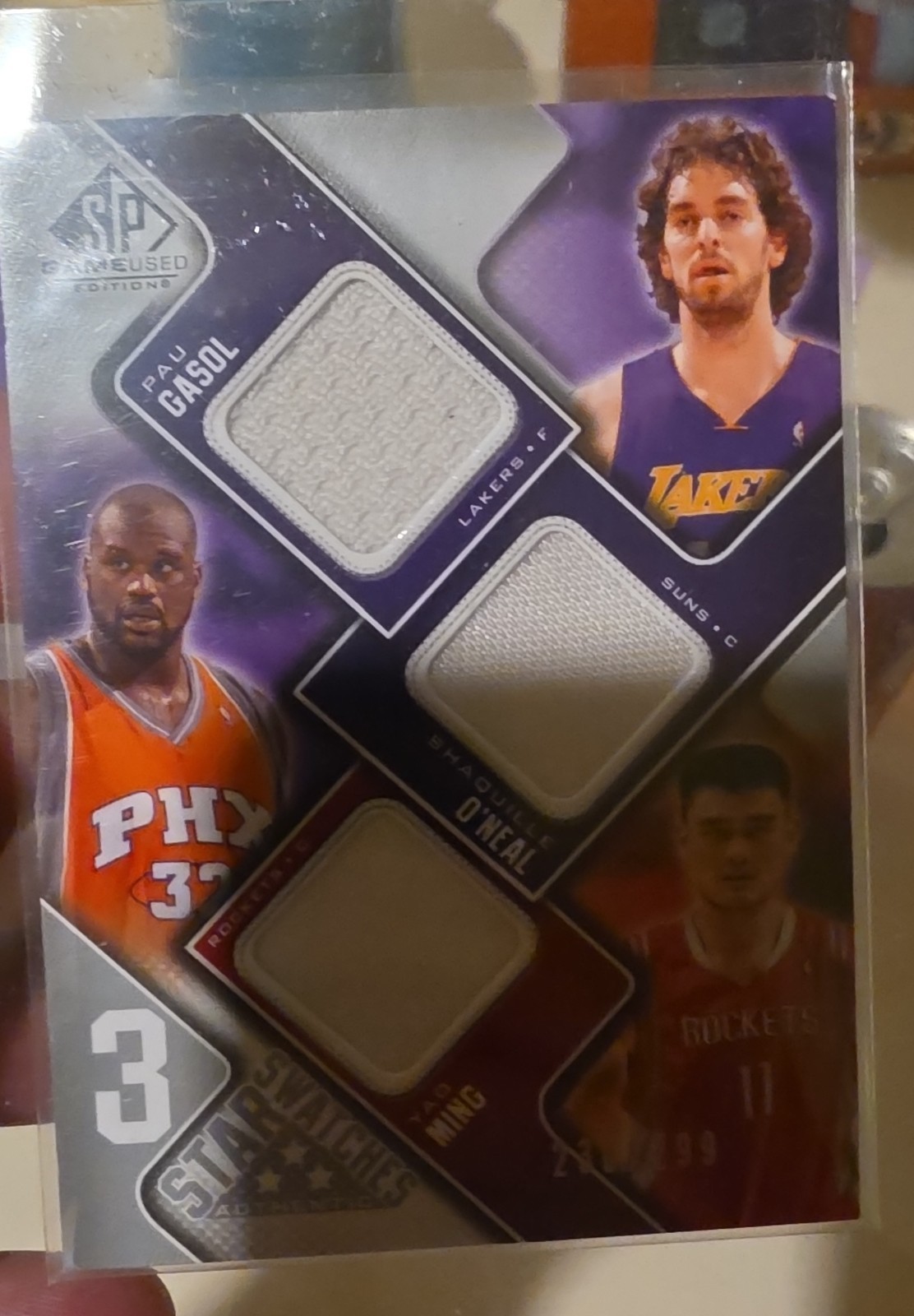 2009-10 SP Game Used – 3 Star Swatches Shaquille O’Neal, Pau Gasol, Yao Ming…