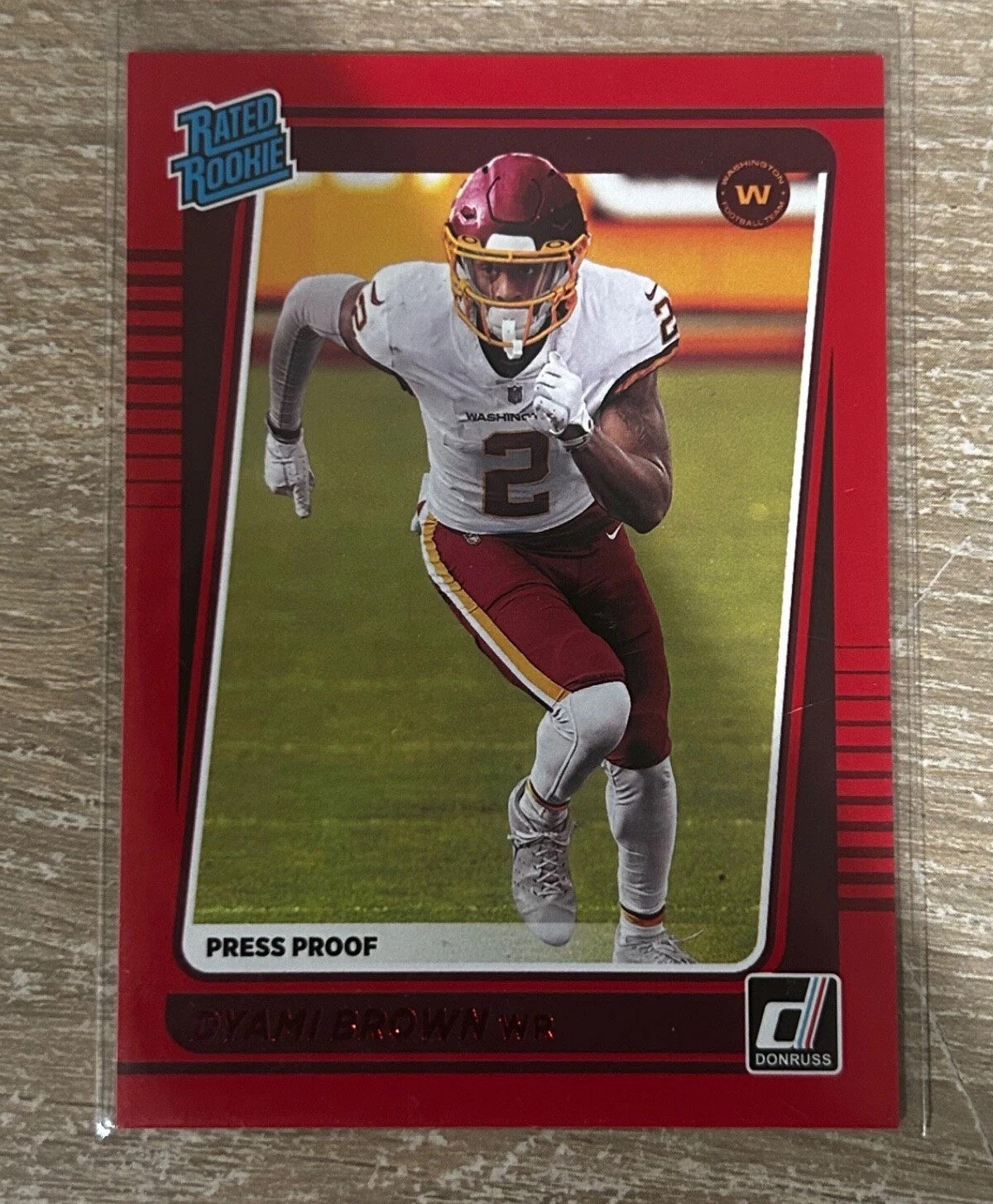 2021 Donruss Dyami Brown Red Press Proof Rated Rookie RC Commanders #278