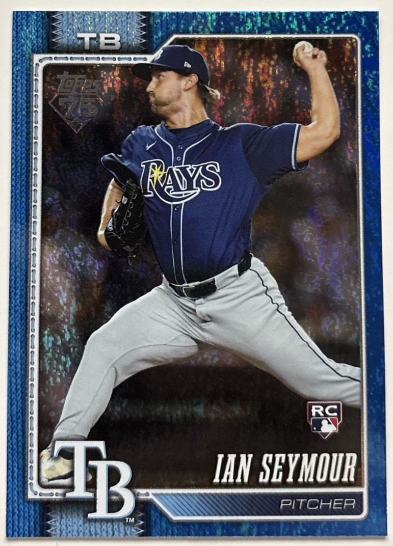 IAN SEYMOUR 2026 Topps Series 1 Blue Holo Foil /150 Rookie RC #165 Tampa Bay Ray