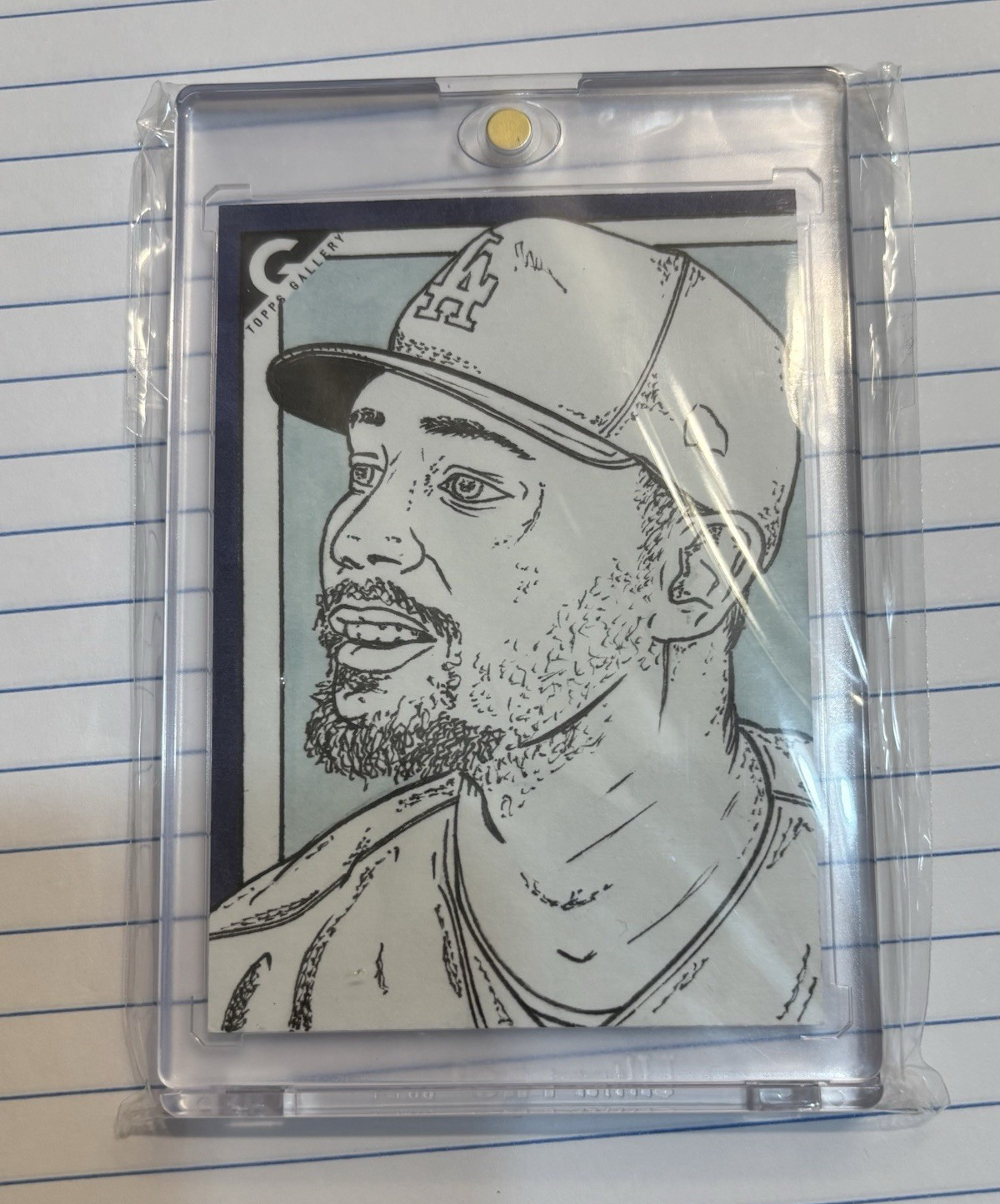 Topps 2022 Gallery Baseball Mookie Betts Artist Original 1/1 Signed Dodgers