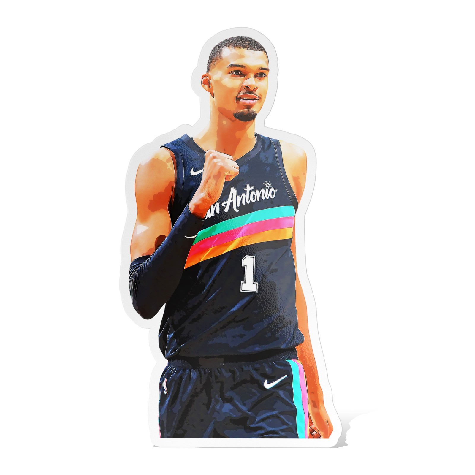 Victor Wembanyama San Antonio Spurs Fiesta Basketball Sticker Decal–Glossy
