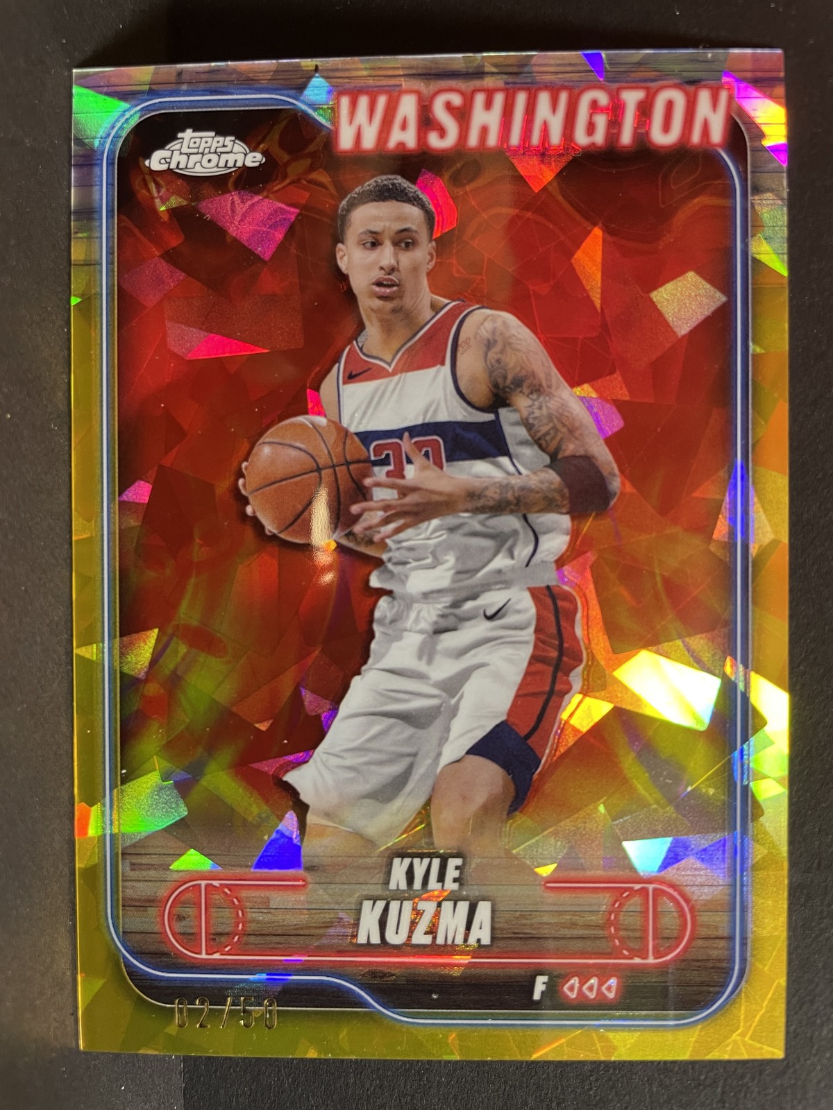 2024-25 Topps Chrome Sapphire Edition #15 Kyle Kuzma Gold /50 Wizards