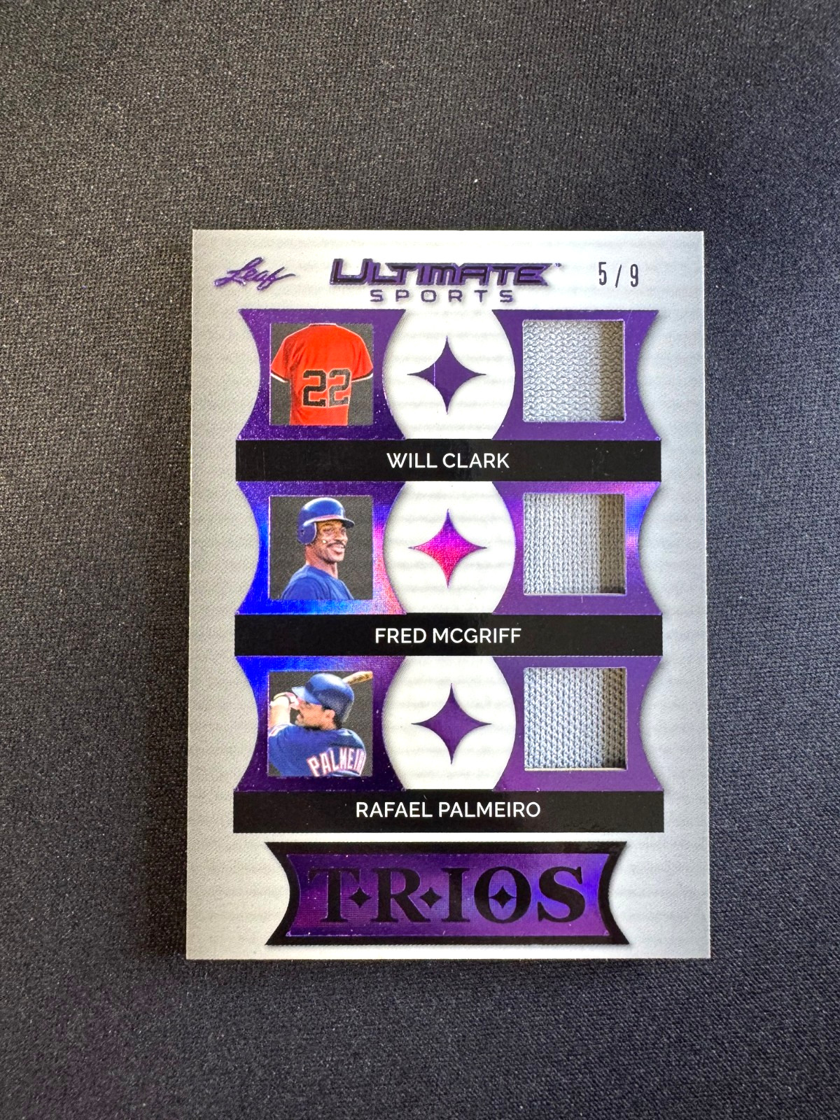 2024 Leaf Ultimate Will Clark Fred Mcgriff Rafael Palmeiro GU Patch Trios #d 5/9