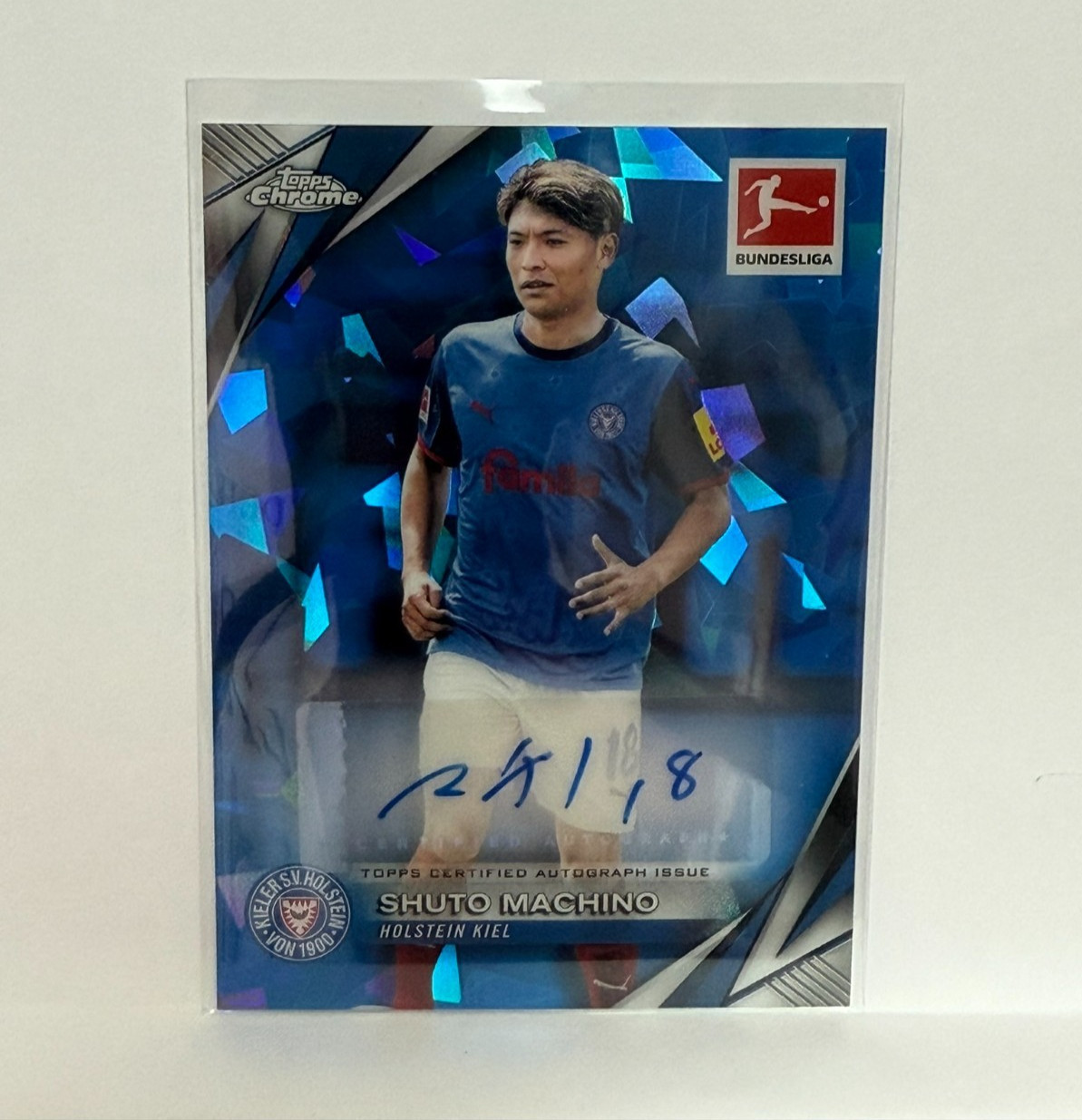 Shuto Machino 2024-25 Topps Chrome Bundesliga Sapphire Auto SSP PRINT RUN ~7
