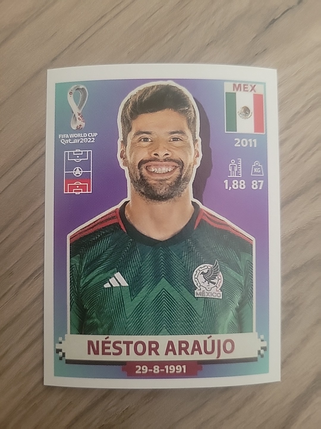 2022 Panini FIFA World Cup Album Sticker Qatar NESTOR ARAUJO Mexico MEX5