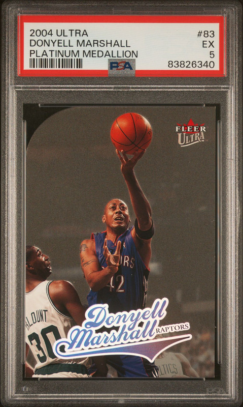 DONYELL MARSHALL 2004-05 FLEER ULTRA PLATINUM MEDALLION /100 PSA 5 POP 1 RAPTORS
