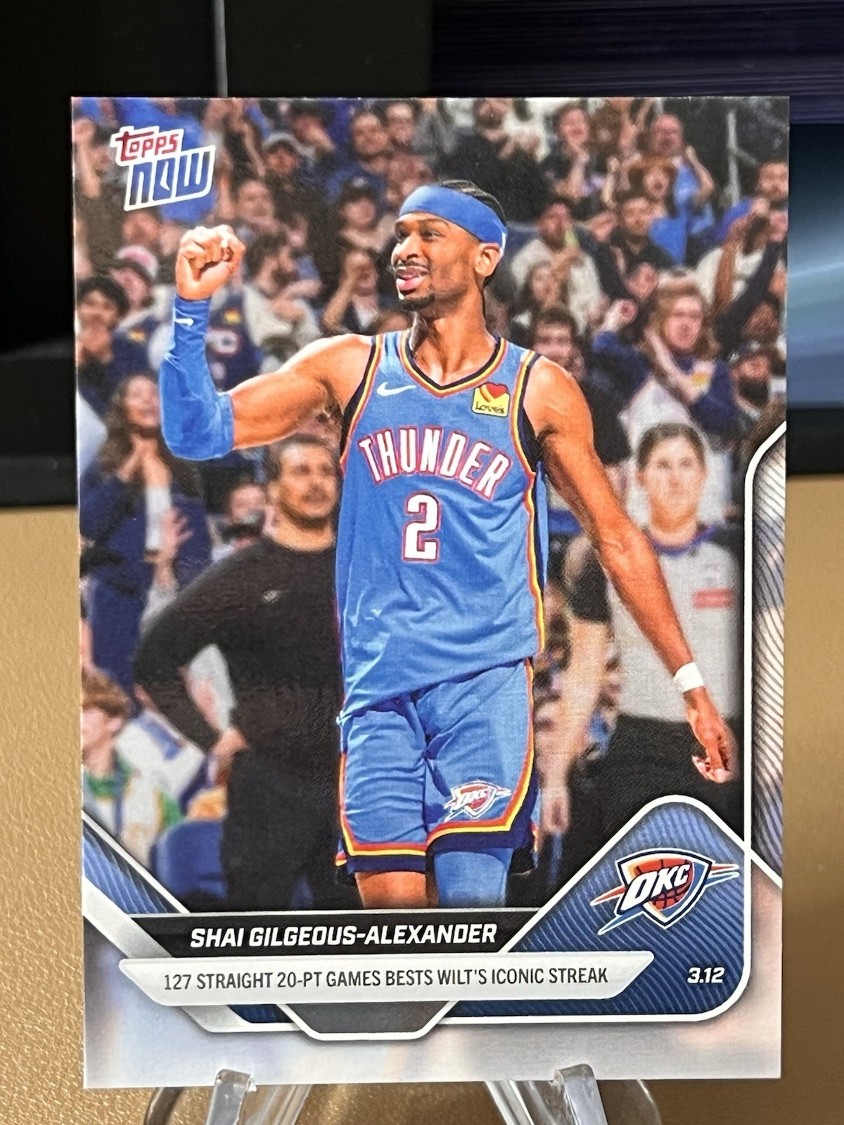2025-26 Topps NOW Shai Gilgeous-Alexander #205 127 Straight 20-PT Games 3.12.26