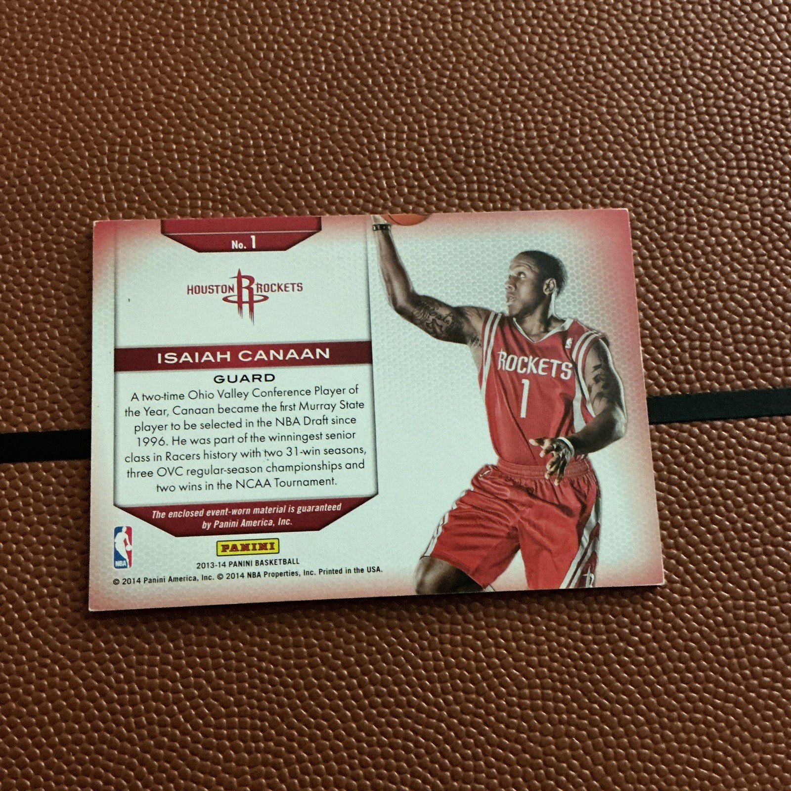 Panini 2013-14 Isaiah Canaan Houston Rockets Rookie Jerseys Insert #1