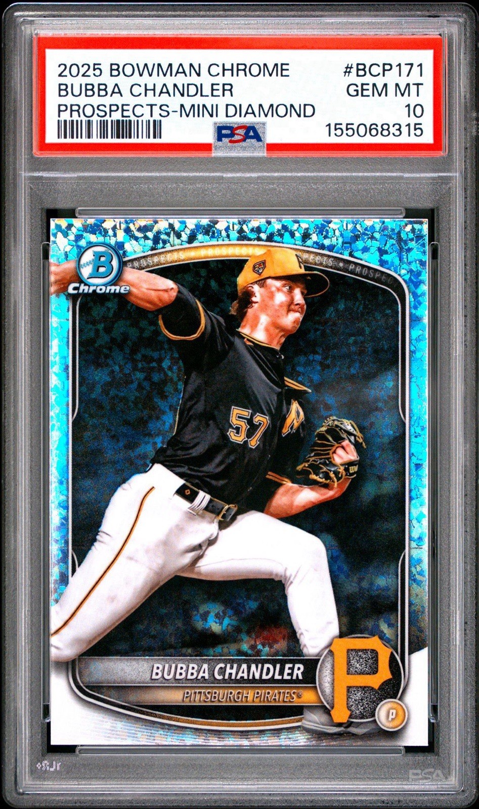 2025 Bowman Chrome Bubba Chandler Mini Diamond Refractor PSA 10 GEM MINT🔥📈