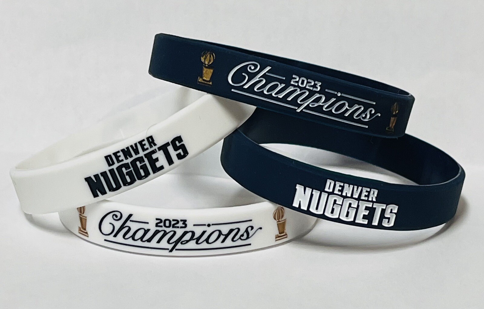 2 DENVER NUGGETS 2023 NBA Champions Bracelet Wristband Banner NIKOLA JOKIC