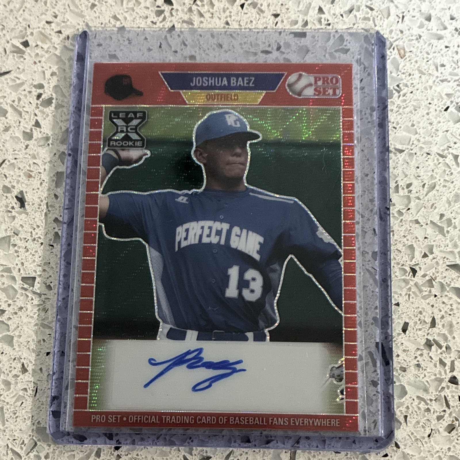 Leaf 2021 Pro Set Metal Joshua Baez Rookie Autograph Red Wave