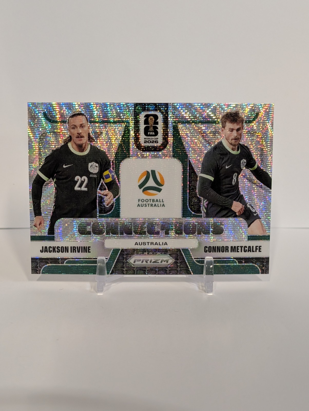 2026 Prizm FIFA World Cup Connections #13 Connor Metcalfe /Jackson Irvine WAVE