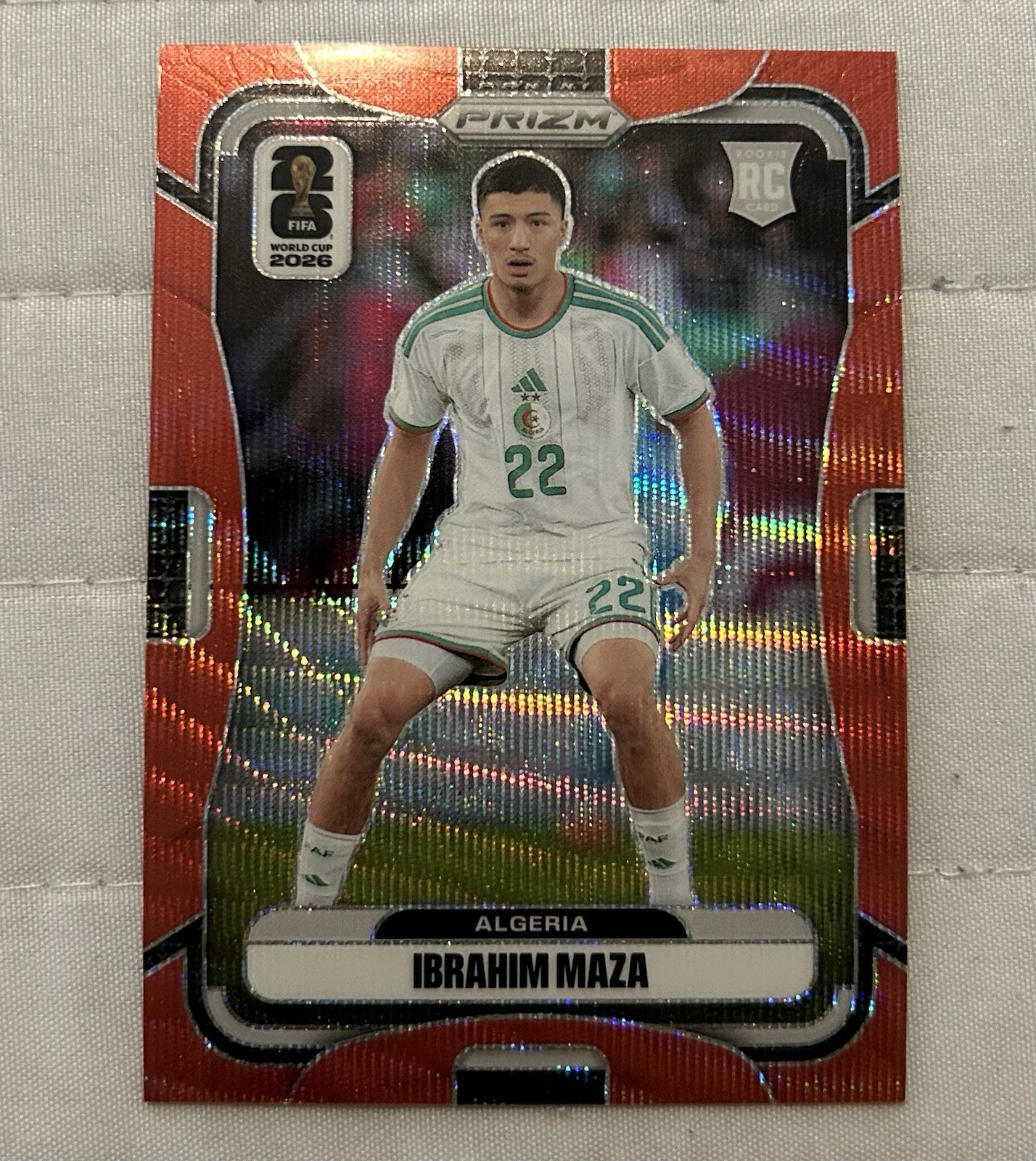 2026 Panini Prizm FIFA World Cup Algeria Ibrahim Maza Red Wave /39 (RC) #128