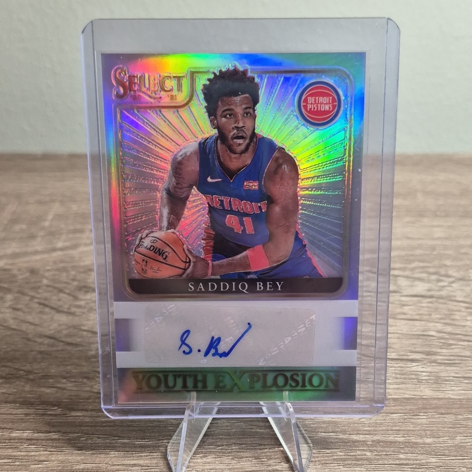 Panini Select Saddiq Bey Detroit Pistons Youth Explosion Auto Prizm #YES-SBY