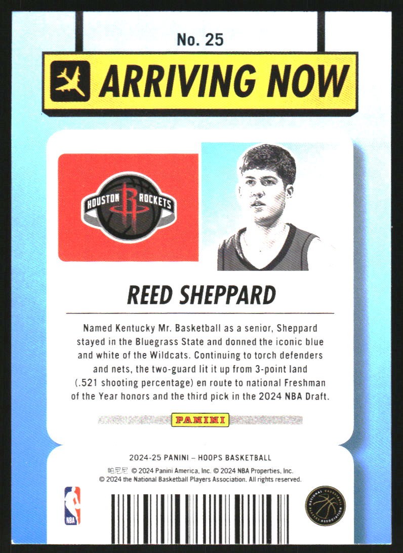 2024-25 Hoops Arriving Now #25 Reed Sheppard – BSK