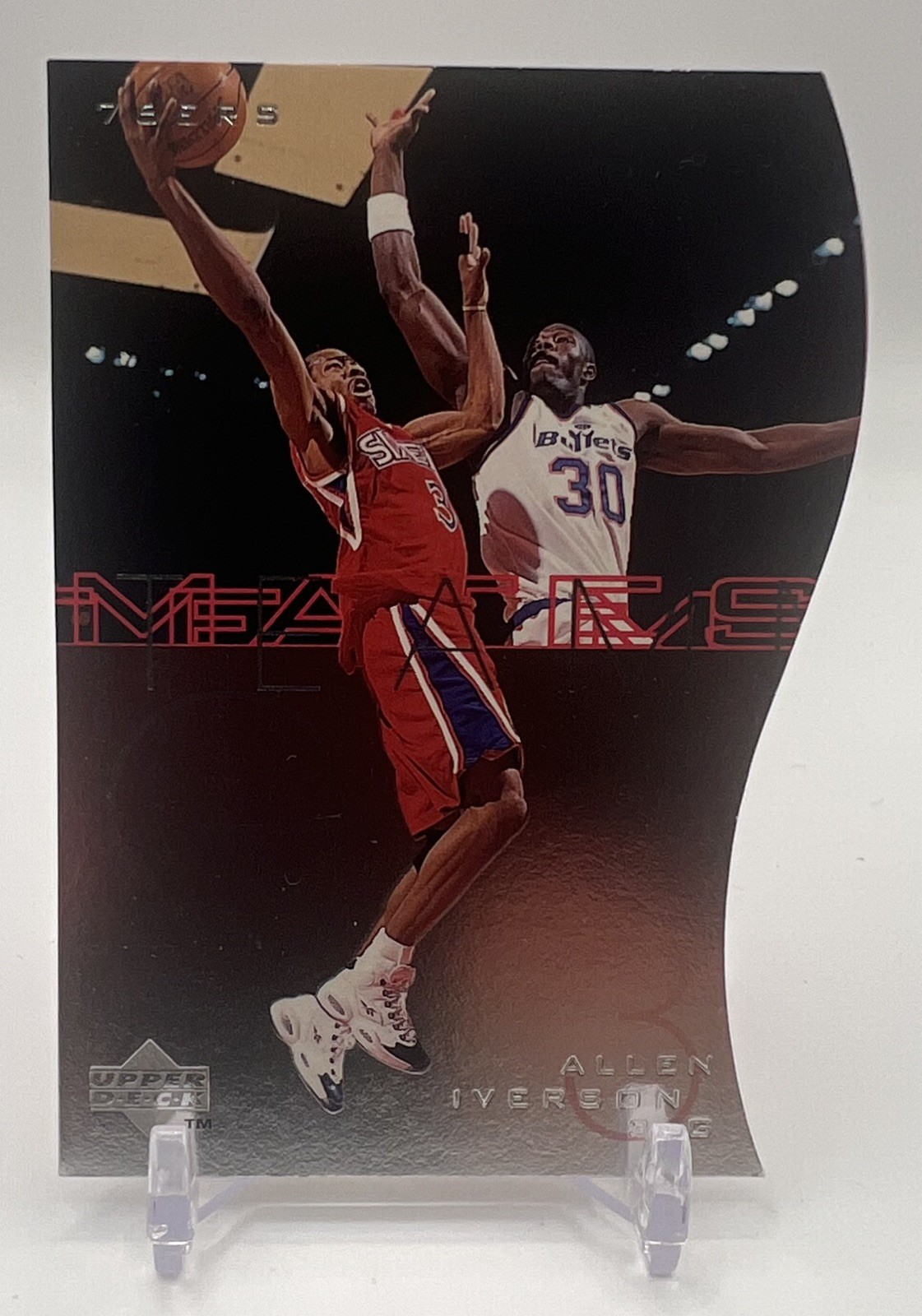 Allen Iverson 1997-98 Upper Deck Teammates Insert Card # T39 Diecut 76ers NBA