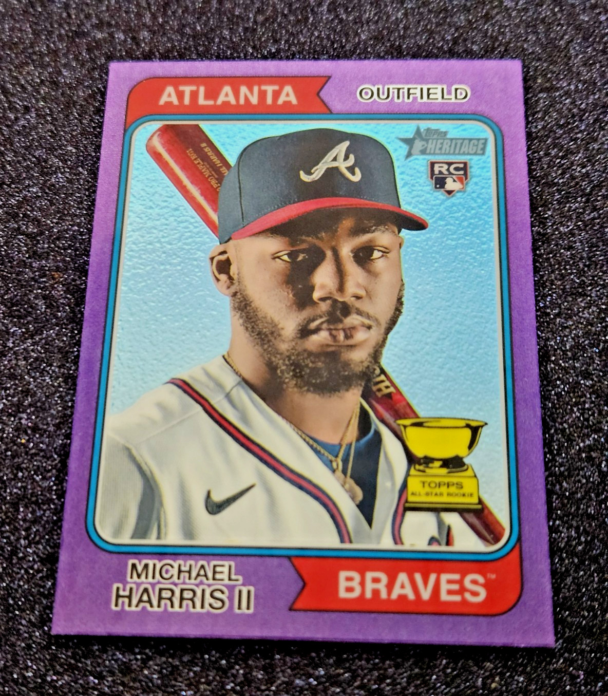 2023 Topps Heritage Chrome Purple Refractor RC Michael Harris II Rookie #30 💜💜