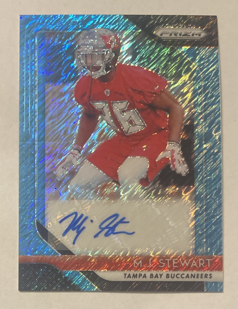 2018 Panini Prizm #d /25 Rookie Blue Shimmer Prizm Insert M.J. Stewart RC Auto