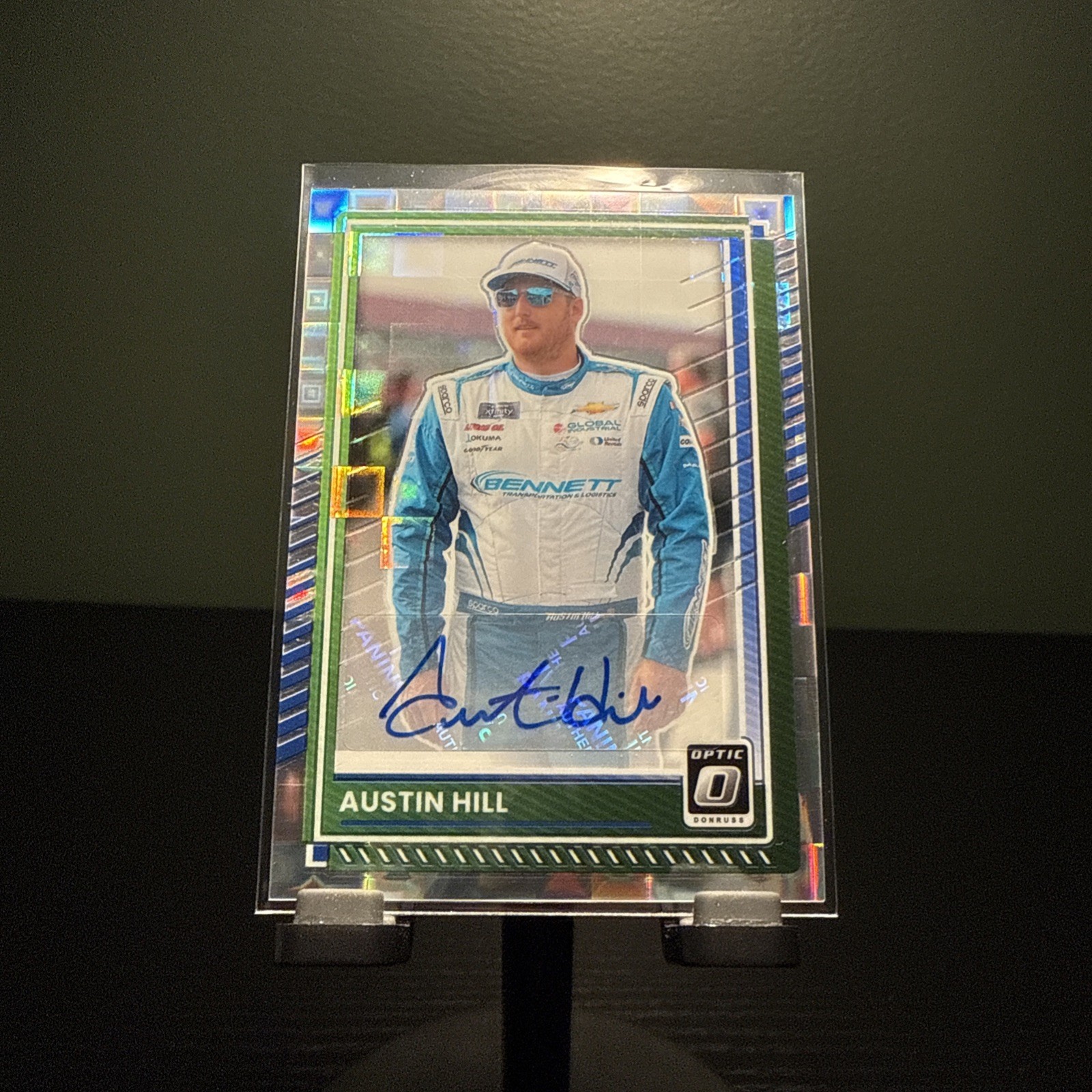2025 Panini Donruss Nascar – Austin Hill #74 Optic Pandora Prizm Signatures /25